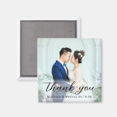 Simple Elegant Thank You Wedding Photo マグネット (正面/裏面)