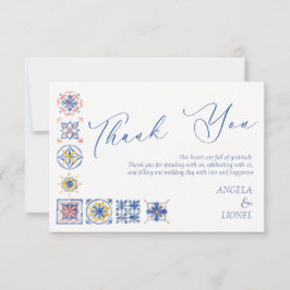 Simple Elegant Tiles Amalfi Coast Italy Wedding サンキューカード