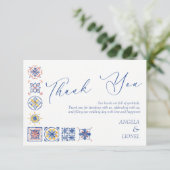 Simple Elegant Tiles Amalfi Coast Italy Wedding サンキューカード (スタンド正面)
