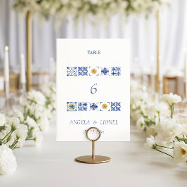 Simple Elegant Tiles Amalfi Coast Italy Wedding テーブルナンバー