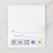Simple Elegant Tiles Amalfi Coast Italy Wedding プレイスカード (外部開封)