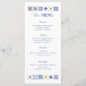 Simple Elegant Tiles Amalfi Coast Italy Wedding メニュー (正面)