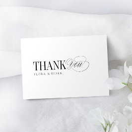 Simple Elegant Timeless Typography Thank You ノートカード