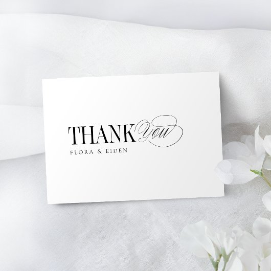 Simple Elegant Timeless Typography Thank You ノートカード