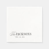 Simple Elegant Timeless Typography Wedding スタンダードカクテルナプキン (正面)