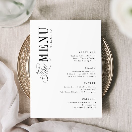 Simple Elegant Timeless Typography Wedding メニュー