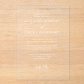 Simple Elegant Transparent Wedding Invitation アクリル招待状 (正面)