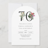 Simple Elegant Tropical 70th Birthday 招待状 (正面)