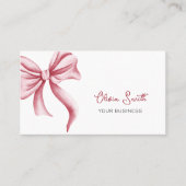 Simple Elegant Typography Pink Bow QR Code 名刺 (正面)