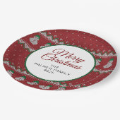 Simple Elegant Ugly Christmas | Family Custom Name ペーパープレート (アングル)