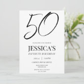 Simple Elegant Unisex 50th Birthday Party 招待状 (スタンド正面)