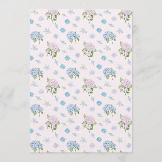 Simple Elegant Watercolor Hydrangea Flowers 招待状 (正面)