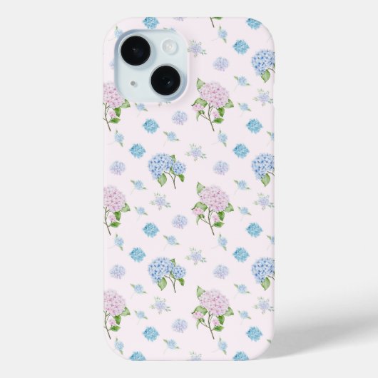 Simple Elegant Watercolor Hydrangea Flowers Case-Mate iPhoneケース (裏面)