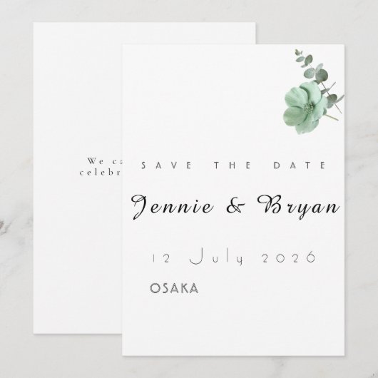 Simple Elegant Wedding Card Design (正面/裏面)