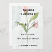 Simple & Elegant Wedding Invitation 招待状 (正面/裏面)