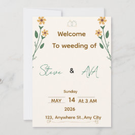 Simple Elegant Wedding Invitation 招待状