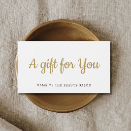 Simple Elegant White Faux Gold Beauty Gift card