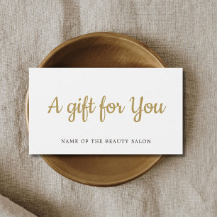Simple Elegant White Faux Gold Beauty Gift card