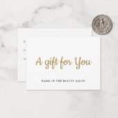 Simple Elegant White Faux Gold Beauty Gift card ノートカード (正面/裏面インサイチュ)