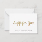 Simple Elegant White Faux Gold Beauty Gift card ノートカード (正面)