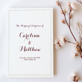 Simple elegant white gold burgundy Program プログラム