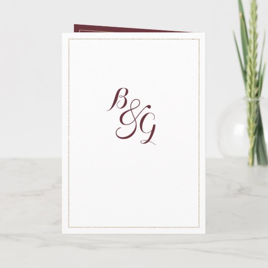 Simple elegant white gold burgundy Program プログラム (裏面)