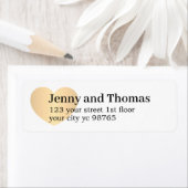 Simple Elegant White Gold Heart Wedding Label ラベル (インサイチュ)