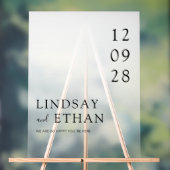 Simple Elegant White Transparent Wedding アクリルサイン (ニュートラル)