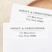 Simple Elegant White Wedding Return Address ラベル