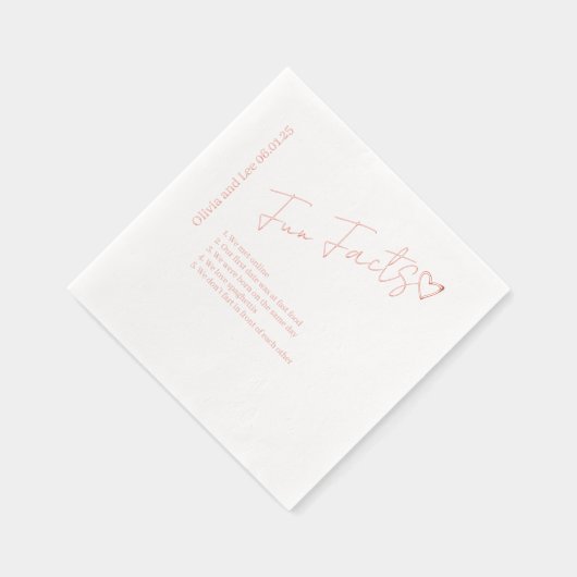 Simple Engagement Party Fun facts Name Wedding 箔ナプキン (右)