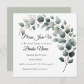Simple Eucalyptus Bridal Shower Invitation 招待状 (正面/裏面)