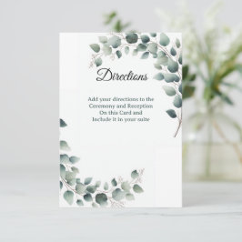 Simple Eucalyptus  Directions Enclosure Card サンキューカード