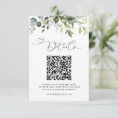 Simple Eucalyptus Greenery QR Code & Photo Wedding エンクロージャーカード (スタンド正面)