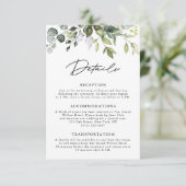 Simple Eucalyptus Greenery QR Code Wedding エンクロージャーカード (スタンド正面)