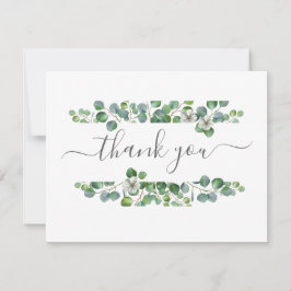 Simple Eucalyptus Greenery Wedding サンキューカード