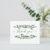 Simple Eucalyptus Greenery Wedding サンキューカード (スタンド正面)