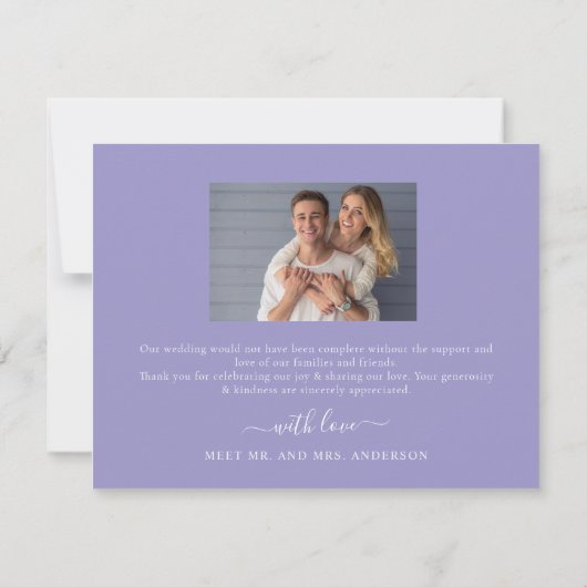 Simple Eucalyptus Greenery Wedding サンキューカード (裏面)