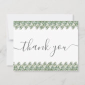 Simple Eucalyptus Greenery Wedding サンキューカード (正面)