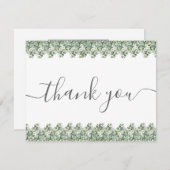 Simple Eucalyptus Greenery Wedding サンキューカード (正面/裏面)