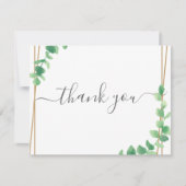 Simple Eucalyptus Greenery Wedding サンキューカード (正面)