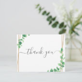 Simple Eucalyptus Greenery Wedding サンキューカード (スタンド正面)