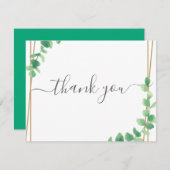 Simple Eucalyptus Greenery Wedding サンキューカード (正面/裏面)