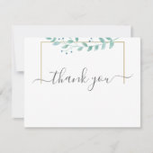 Simple Eucalyptus Greenery Wedding サンキューカード (正面)