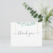 Simple Eucalyptus Greenery Wedding サンキューカード (スタンド正面)
