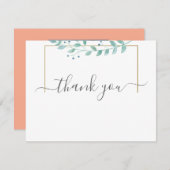 Simple Eucalyptus Greenery Wedding サンキューカード (正面/裏面)