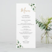 Simple Eucalyptus Greenery Wedding Long Menu Card 招待状 (スタンド正面)