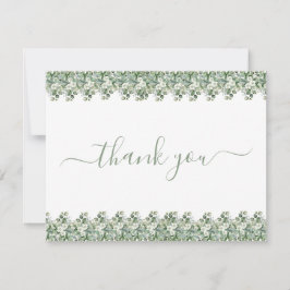 Simple Eucalyptus Greenery Wedding Thank You Card サンキューカード