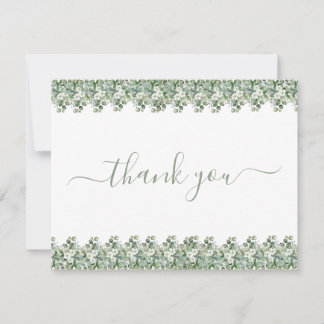 Simple Eucalyptus Greenery Wedding Thank You Card サンキューカード