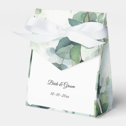 Simple Eucalyptus Wedding フェイバーボックス (正面サイド)