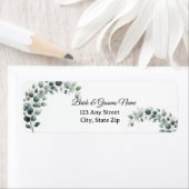 Simple Eucalyptus Wedding Return Address ラベル (インサイチュ)